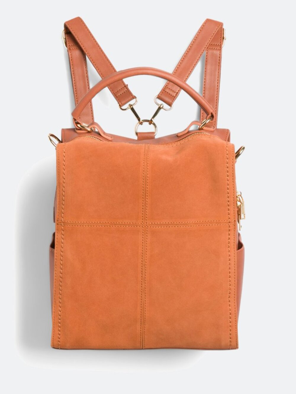 Moda Luxe Oliver Suede Detail Backpack – Cognac / Tan